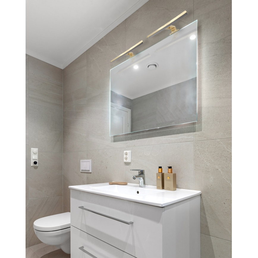 Светодиодная подсветка для зеркала в ванной комнате LED/5W/230V 4000K 30 см IP44 золотистый