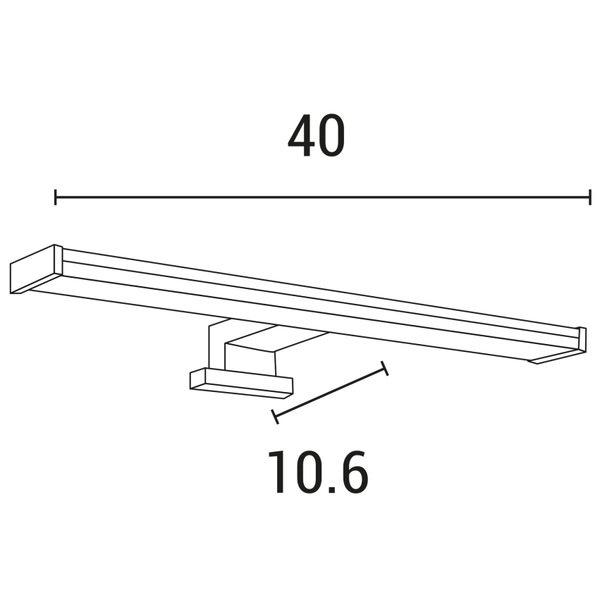 Светодиодная подсветка для зеркала в ванной комнате LED/8W/230V 3000K 40 см IP44 блестящий хром
