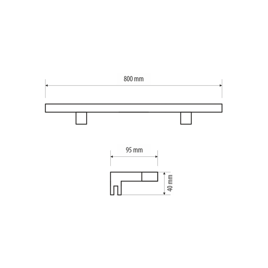Светодиодная подсветка для зеркала в ванной комнате MIRROR LED/12W/230V 80 см IP44 черный