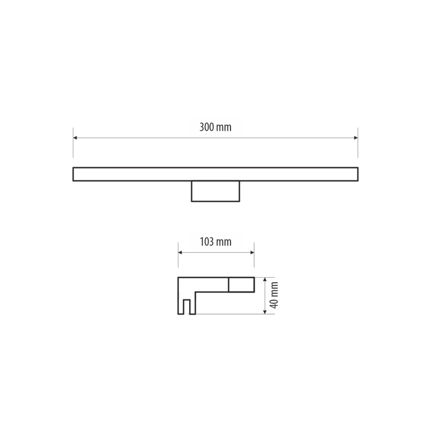 Светодиодная подсветка для зеркала в ванной комнате MIRROR LED/8W/230V 30 см IP44 блестящий хром