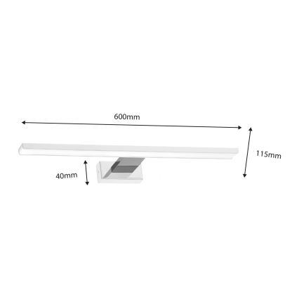 Светодиодная подсветка для зеркала в ванной комнате SHINE LED/13,8W/230V IP44 белый/блестящий хром