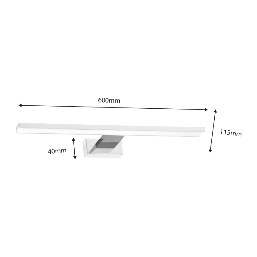 Светодиодная подсветка для зеркала в ванной комнате SHINE LED/13,8W/230V IP44 белый/блестящий хром
