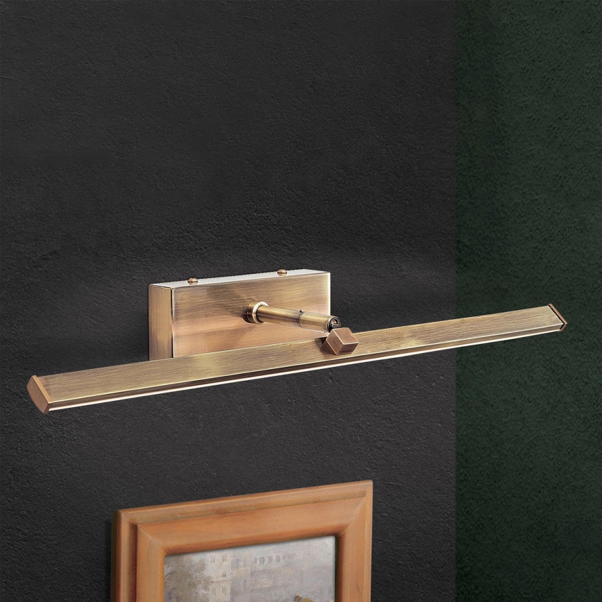 Светодиодная подсветка для картин PUBLIO LED/10W/230V 50 cm золотая/патина