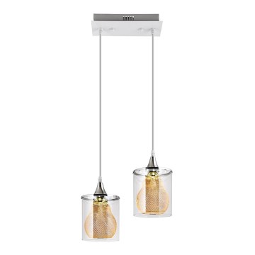 Светодиодная подвесная люстра 2xLED/5W/230V белый/прозрачный
