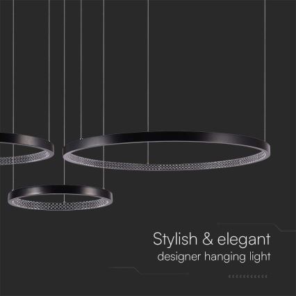 Светодиодная подвесная люстра 3xLED/19W/230V 3000K черный