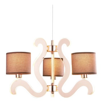 Светодиодная подвесная люстра AMBROSIA 3xE14/40W/230V + LED/18,4W медный