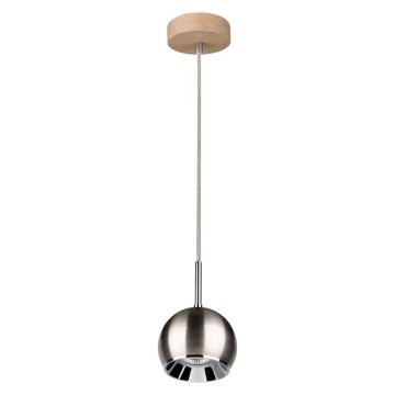 Светодиодная подвесная люстра BALL WOOD 1xGU10/5W/230V матовый дуб - сертифицировано FSC