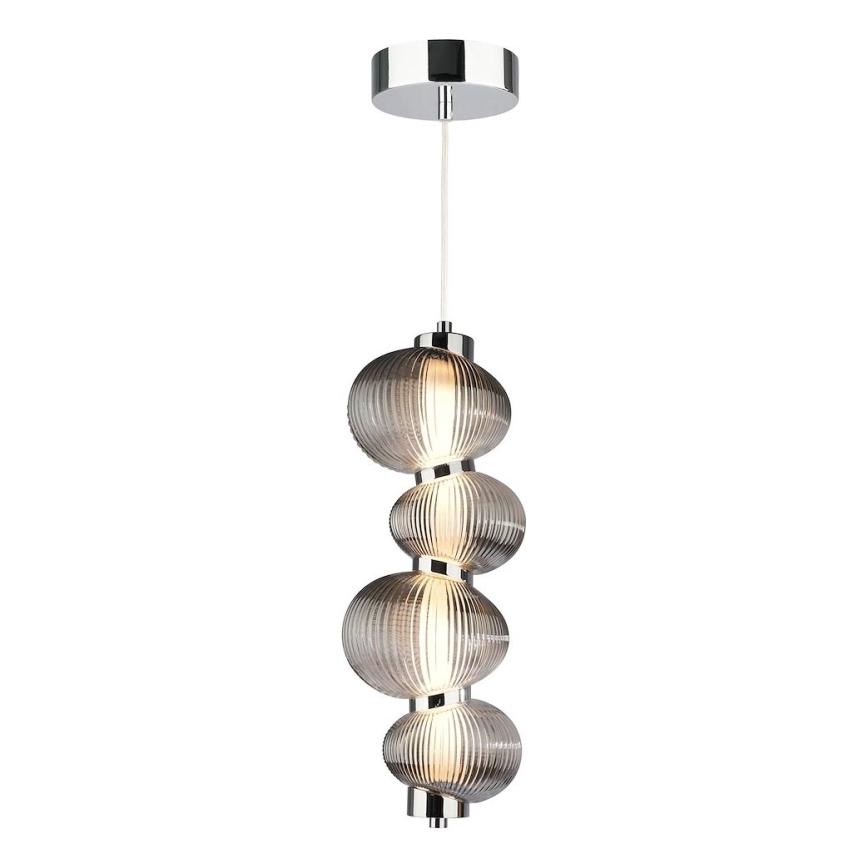 Светодиодная подвесная люстра BOLLA LED/17W/230V диаметр 16 см блестящий хром/дымчатый