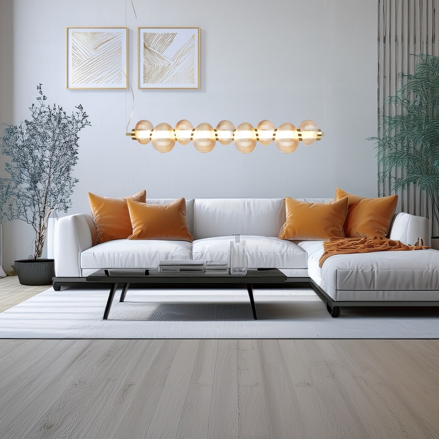 Светодиодная подвесная люстра BOLLA LED/32W/230V золотистый/дымчатый