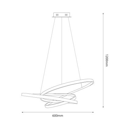 Светодиодная подвесная люстра EMPOLI LED/55W/230V черный