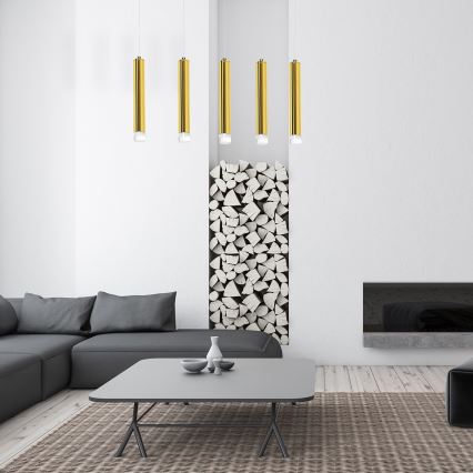 Светодиодная подвесная люстра GOLDIE 5xLED/25W/230V золотистый