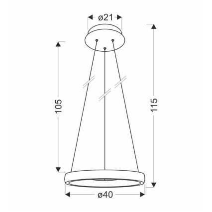 Светодиодная подвесная люстра HASHIM LED/22W/230V диаметр 40 см медный
