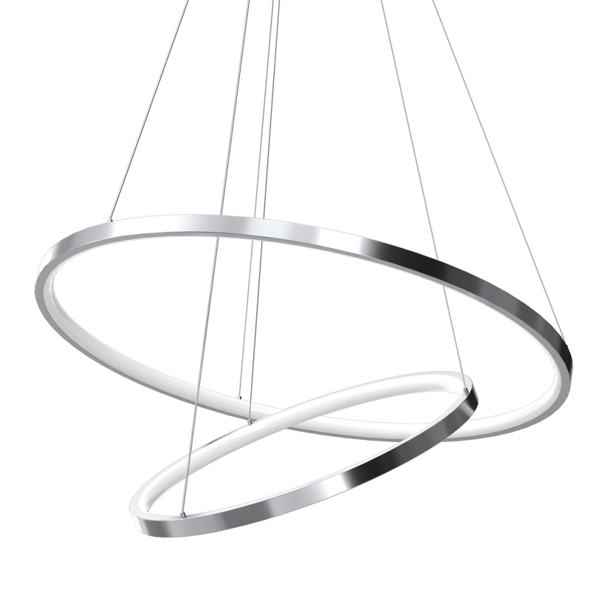 Светодиодная подвесная люстра HOOP LED/51W/230V диаметр 60 см 4000K блестящий хром