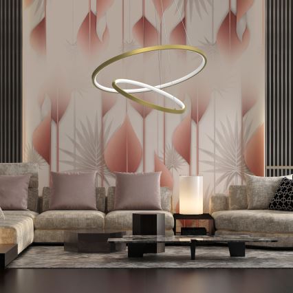 Светодиодная подвесная люстра HOOP LED/51W/230V диаметр 60 см 4000K золотистый