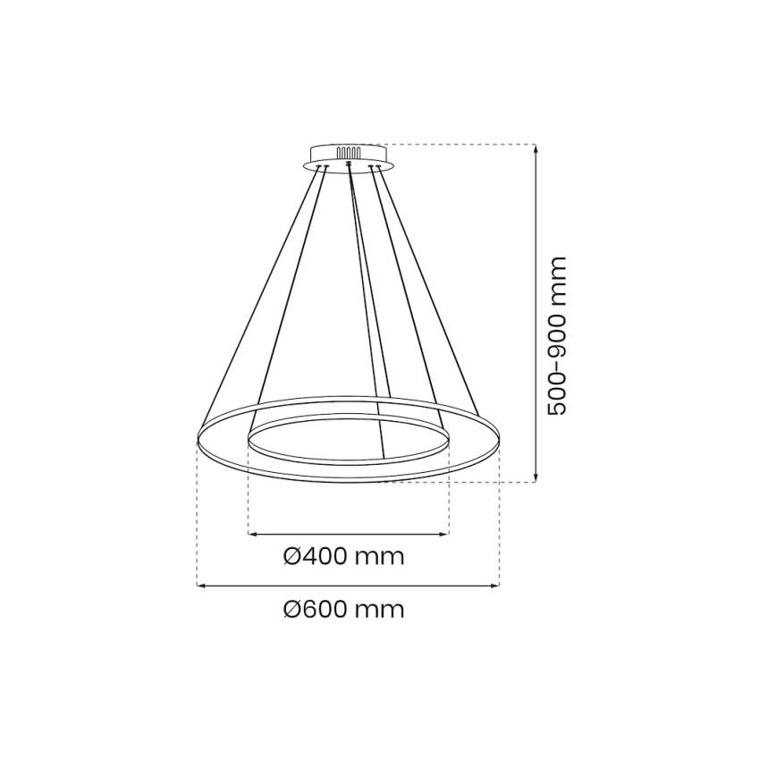 Светодиодная подвесная люстра HOOP LED/51W/230V диаметр 60 см 4000K золотистый
