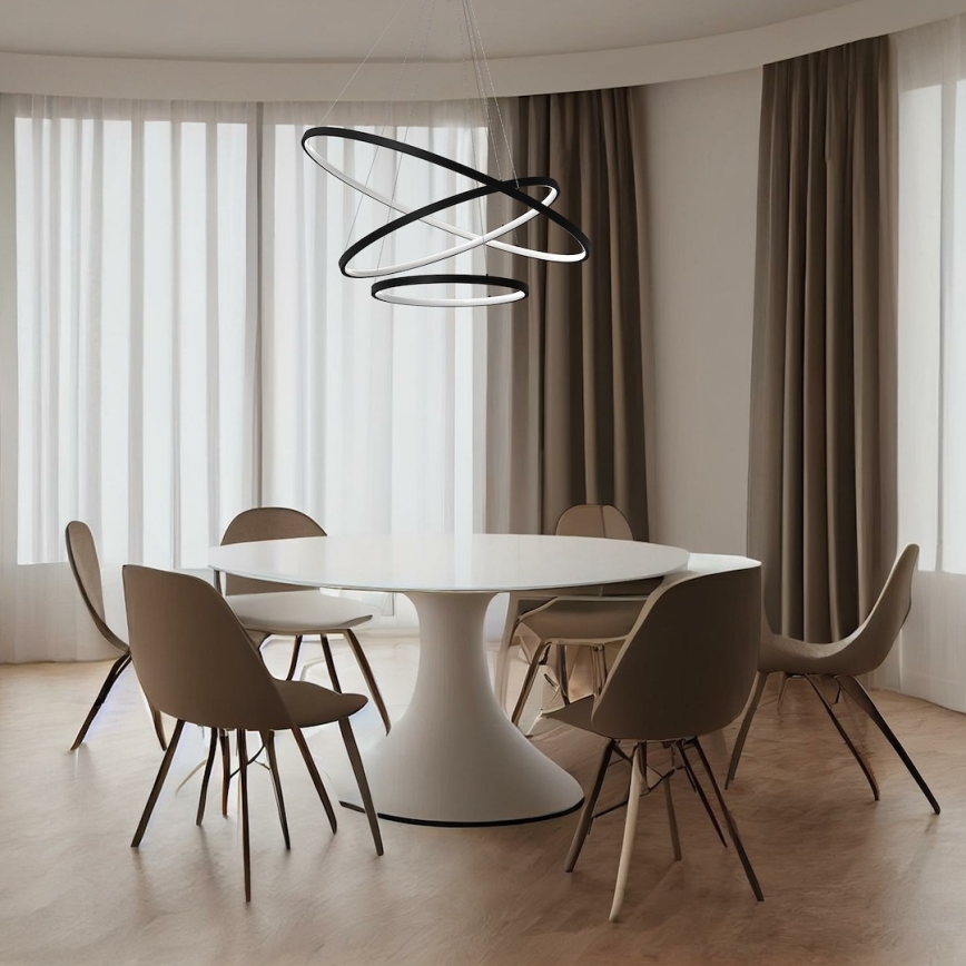 Светодиодная подвесная люстра HOOP LED/93W/230V диаметр 80 см 4000K черный