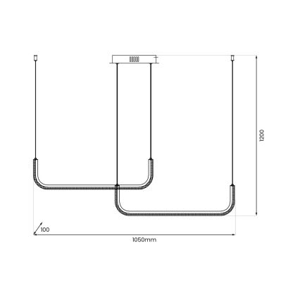 Светодиодная подвесная люстра HORIZONT 2xLED/11W/230V черный