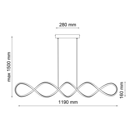 Светодиодная подвесная люстра INFINITO LED/43W/230V черный