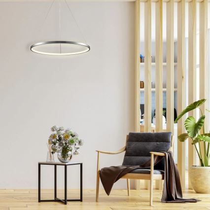 Светодиодная подвесная люстра LEA LED/20W/230V 4000K диаметр 50 см матовый хром