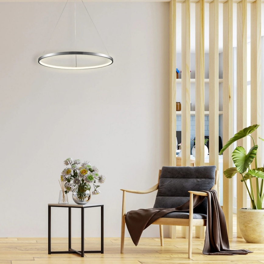 Светодиодная подвесная люстра LEA LED/20W/230V 4000K диаметр 50 см матовый хром