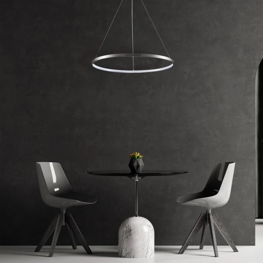 Светодиодная подвесная люстра LEA LED/20W/230V 4000K диаметр 50 см матовый хром