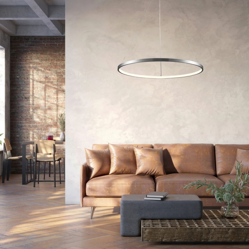Светодиодная подвесная люстра LEA LED/20W/230V 4000K диаметр 50 см матовый хром