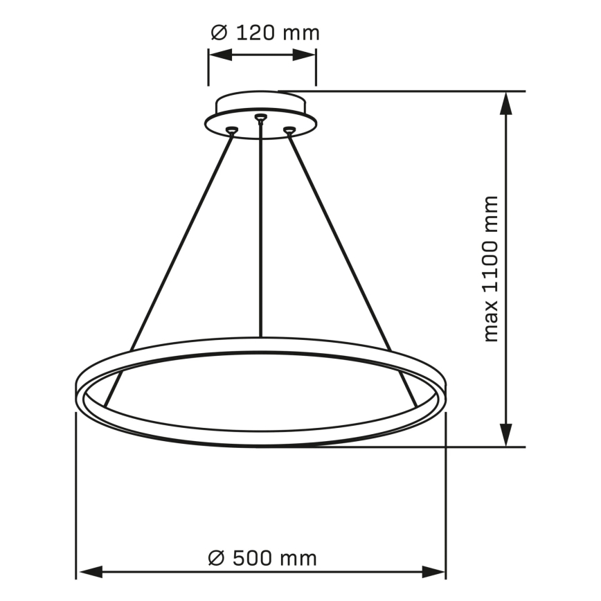Светодиодная подвесная люстра LEA LED/20W/230V 4000K диаметр 50 см матовый хром