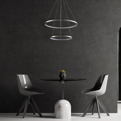 Светодиодная подвесная люстра LEA LED/35W/230V 4000K диаметр 60 см матовый хром