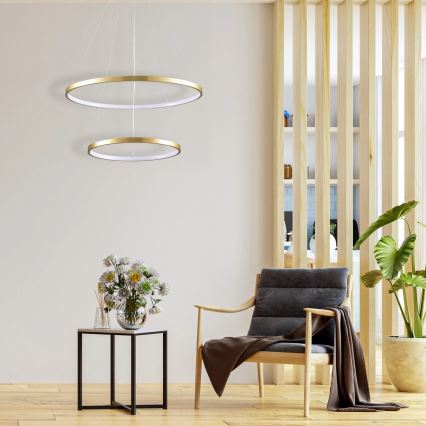 Светодиодная подвесная люстра LEA LED/35W/230V 4000K диаметр 60 см золотистый