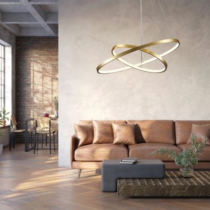 Светодиодная подвесная люстра LEA LED/35W/230V 4000K диаметр 60 см золотистый