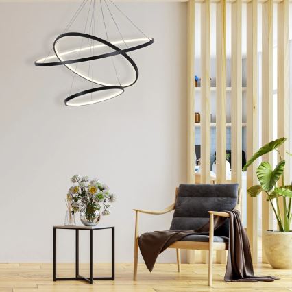 Светодиодная подвесная люстра LEA LED/60W/230V 4000K диаметр 80 см черный