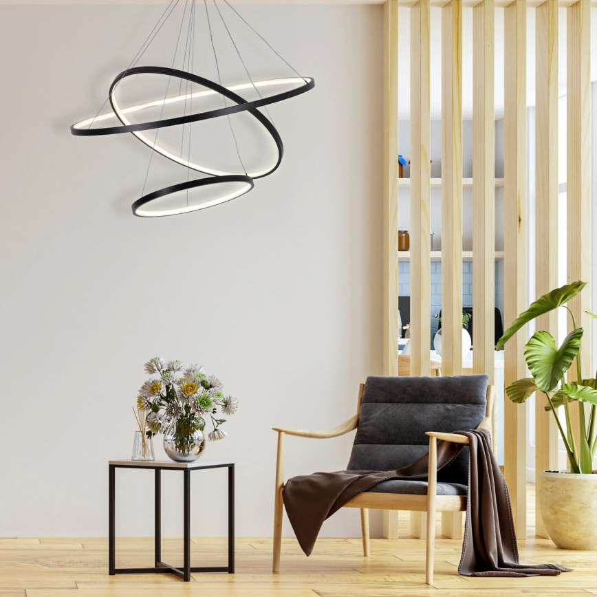 Светодиодная подвесная люстра LEA LED/60W/230V 4000K диаметр 80 см черный