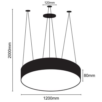 Светодиодная подвесная люстра LED/150W/230V 4000K диаметр 120 см
