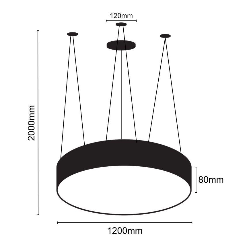 Светодиодная подвесная люстра LED/150W/230V 4000K диаметр 120 см