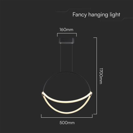 Светодиодная подвесная люстра LED/16W/230V 3000K диаметр 50 см