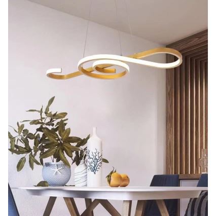Светодиодная подвесная люстра LED/18W/230V 3000K золотистый