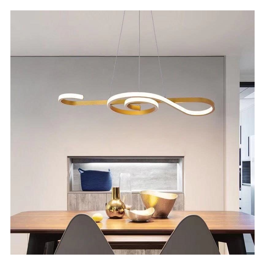 Светодиодная подвесная люстра LED/18W/230V 3000K золотистый