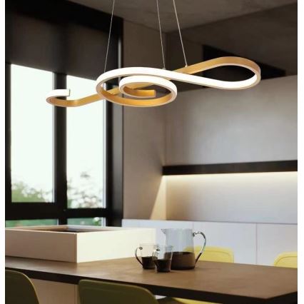 Светодиодная подвесная люстра LED/18W/230V 3000K золотистый