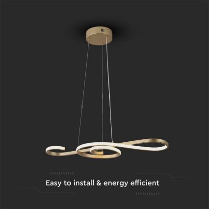 Светодиодная подвесная люстра LED/18W/230V 3000K золотистый