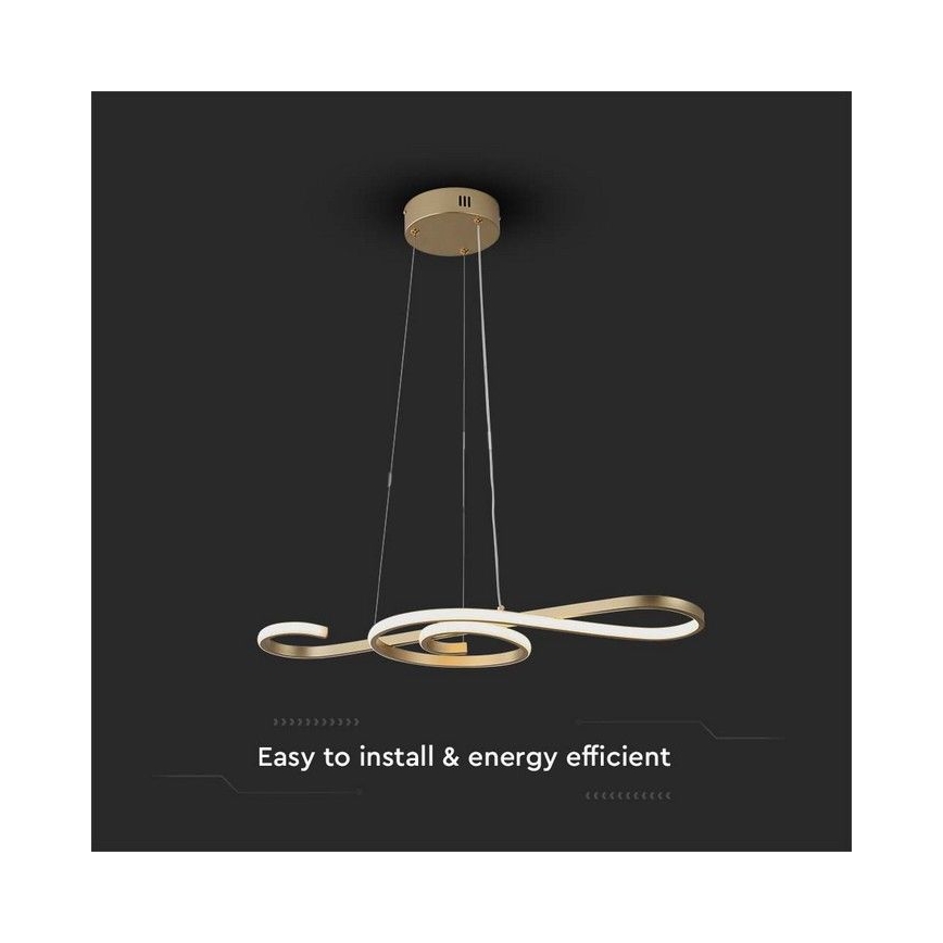 Светодиодная подвесная люстра LED/18W/230V 3000K золотистый