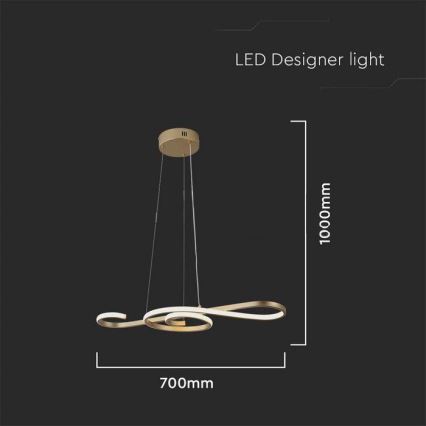 Светодиодная подвесная люстра LED/18W/230V 3000K золотистый