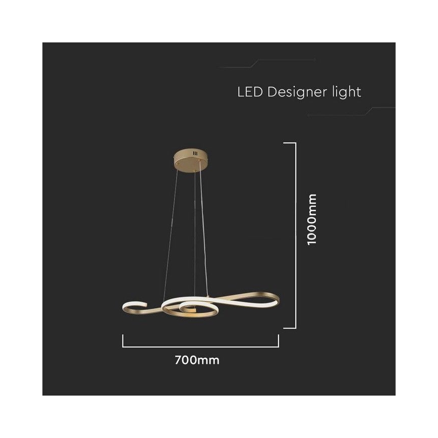 Светодиодная подвесная люстра LED/18W/230V 3000K золотистый