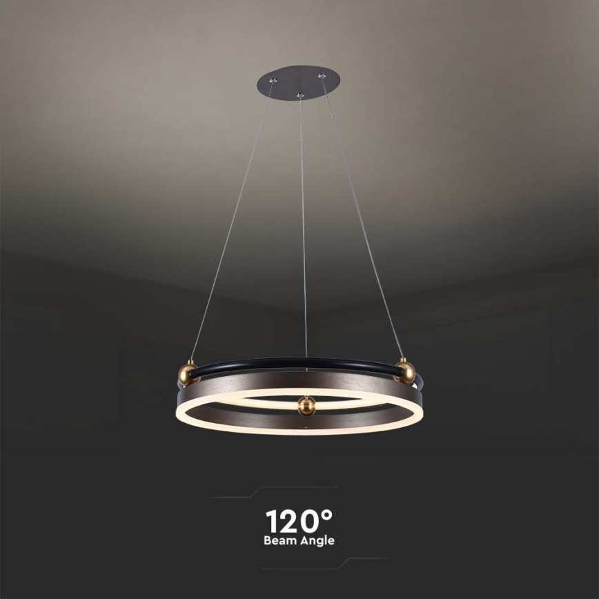 Светодиодная подвесная люстра LED/20W/230V 3000K диаметр 42 см коричневый