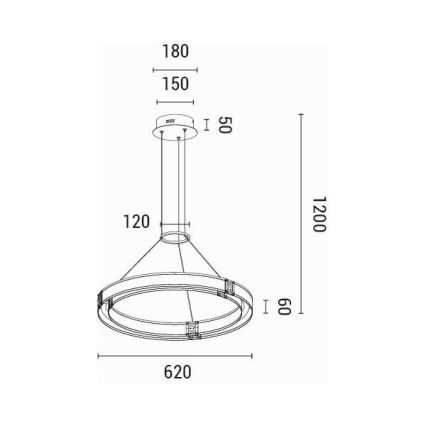Светодиодная подвесная люстра LED/21W/230V 3000K 42x120 см