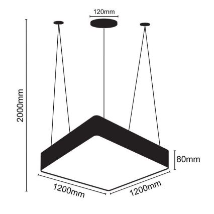 Светодиодная подвесная люстра LED/240W/230V 4000K 120x120 см