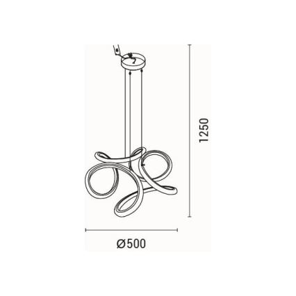 Светодиодная подвесная люстра LED/24W/230V 3000K 50x120 см