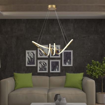 Светодиодная подвесная люстра LED/24W/230V 3000K золотистый