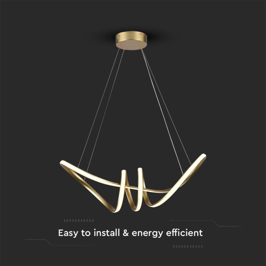 Светодиодная подвесная люстра LED/24W/230V 3000K золотистый
