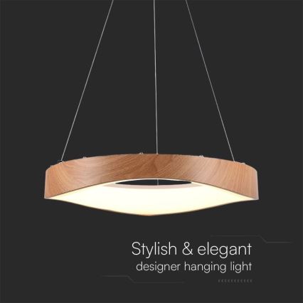 Светодиодная подвесная люстра LED/25W/230V 3000K диаметр 50 см коричневый