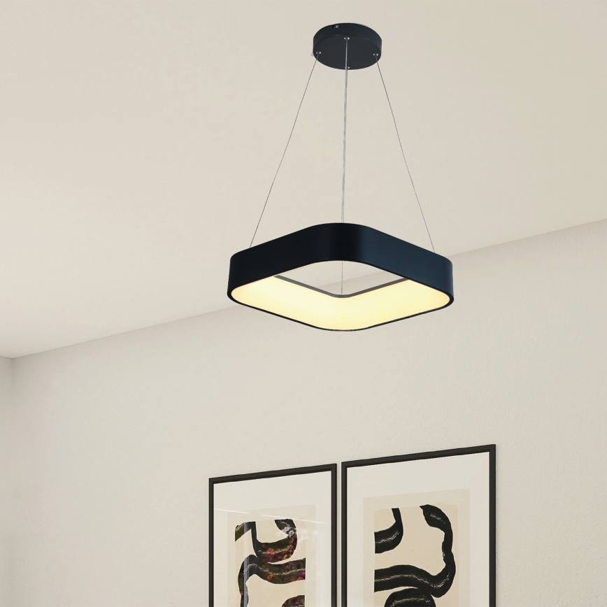 Светодиодная подвесная люстра LED/30W/230V 3000K 45x45 см черный